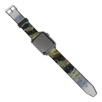 yanfind Watch Strap for Apple Watch Landscape Forest Wilderness River West Canyon Slope Valley Pictures Outdoors Grey Compatible with iWatch Series 5 4 3 2 1