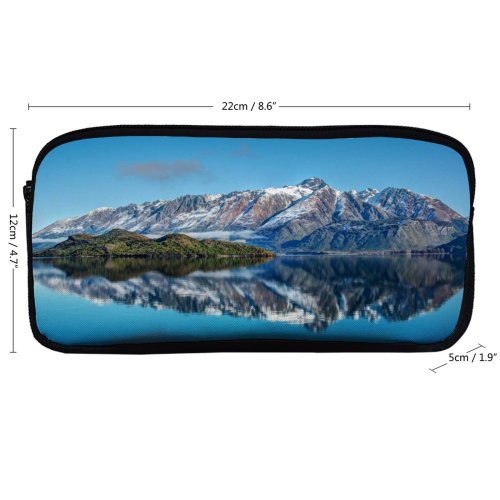 yanfind Pencil Case YHO Trey Ratcliff Snow Mountains Lake Reflection Sky Landscape Clouds Zipper Pens Pouch Bag for Student Office School