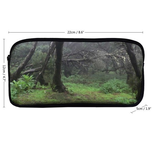 yanfind Pencil Case YHO Coniferous Morning Tropical Tree Gomera Tree Forest Fog Trail Old Growth Jurasic Zipper Pens Pouch Bag for Student Office School