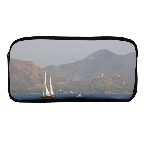 yanfind Pencil Case YHO Lonely with Sky Vehicle Calm Atmospheric  Sound Leaves Sail Boat Sky Zipper Pens Pouch Bag for Student Office School