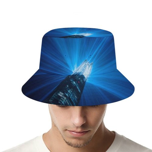 yanfind Adult Fisherman's Hat Otto Berkeley Light Beam Skyscraper Look Modern Architecture Building Night Light Show Fishing Fisherman Cap Travel Beach Sun protection