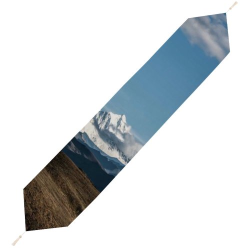 Yanfind Table Runner Scenery Range Sky Slope Mountain Grass Snow Plant Free Ice Travel Everyday Dining Wedding Party Holiday Home Decor
