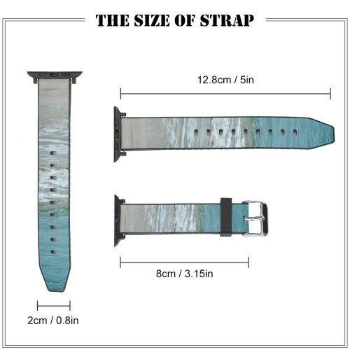 yanfind Watch Strap for Apple Watch Wave  Shore Beach Coast Dubai Sea Swim Deep East Uae United Compatible with iWatch Series 5 4 3 2 1