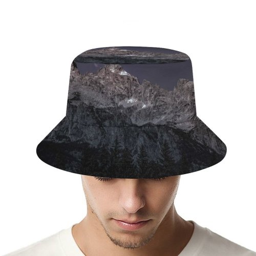 yanfind Adult Fisherman's Hat Collins Black Dark Grand Teton National Park Early Morning Mountain Range USA Fishing Fisherman Cap Travel Beach Sun protection