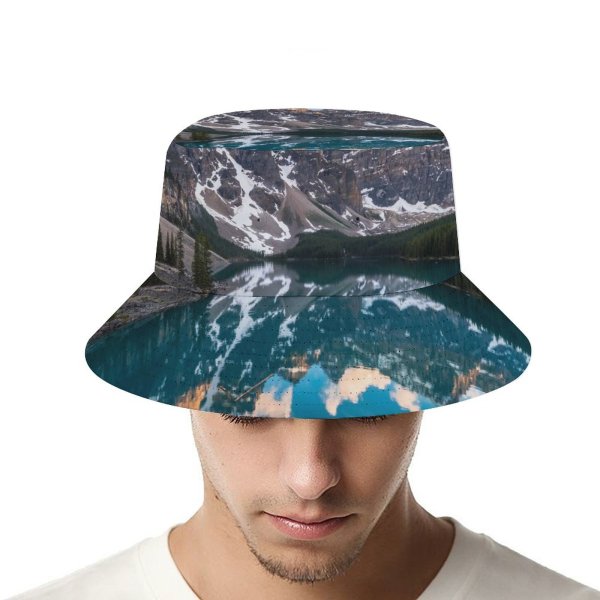 yanfind Adult Fisherman's Hat Glen Sinclair Moraine Lake Canada Reflection Sunset Landscape Mountain Peaks Snow Scenic Fishing Fisherman Cap Travel Beach Sun protection
