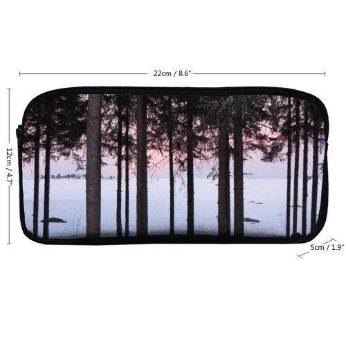 yanfind Pencil Case YHO Landscape Sea Sunset Tree Plant  Plant Forest Natural Trunk Vasterbotten Woody Zipper Pens Pouch Bag for Student Office School