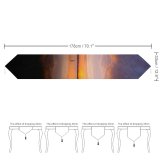 Yanfind Table Runner Backlit Skyscape Clouds Sunset Landscape Evening Light Beach Sun Boat Silhouetted Outdoors Everyday Dining Wedding Party Holiday Home Decor