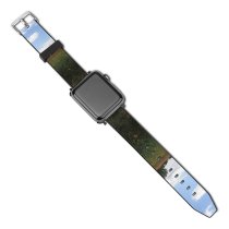 yanfind Watch Strap for Apple Watch Rural Savanna Building Countryside Cottage Plant Pasture Farm Grassland Outdoors Ranch Compatible with iWatch Series 5 4 3 2 1