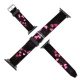 yanfind Watch Strap for Apple Watch Black Dark Love Hearts Bokeh Glowing Lights Vibrant Blurred Heart Compatible with iWatch Series 5 4 3 2 1