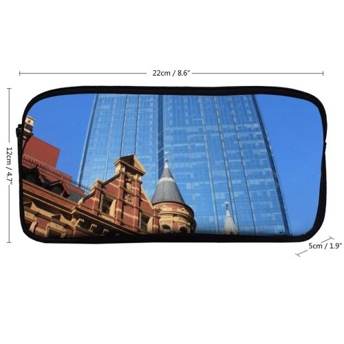 yanfind Pencil Case YHO Building Area Towers City Sky Rialto Classic  Skyscrapers City  Sunny Zipper Pens Pouch Bag for Student Office School