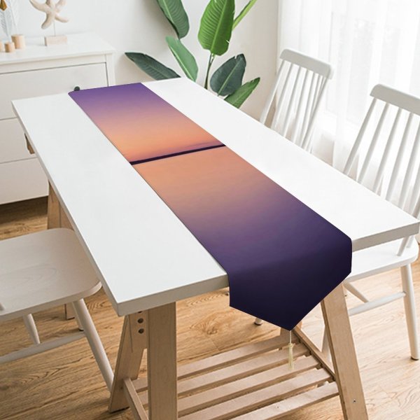 Yanfind Table Runner Backlit Tree Dark Scenery Landscape Evening Travel Island Scene Light Beach Twilight Everyday Dining Wedding Party Holiday Home Decor