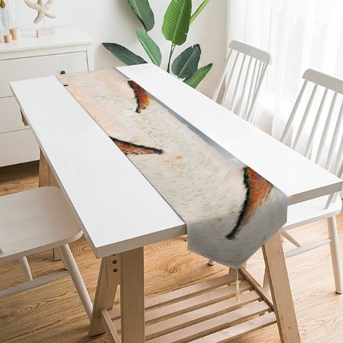 Yanfind Table Runner Winter Lake Landscape Tree Tree Ice Ice Frost Winter Natural Freezing Snow Everyday Dining Wedding Party Holiday Home Decor
