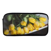 yanfind Pencil Case YHO Images Bouquet Daffodil Floral  Spring Petal Word Wallpapers Plant Decor Tulip Zipper Pens Pouch Bag for Student Office School