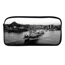 yanfind Pencil Case YHO Boats City Buildings Watercrafts Transportation Travelling Architecture Harbor Ship  Motion Sea Zipper Pens Pouch Bag for Student Office School