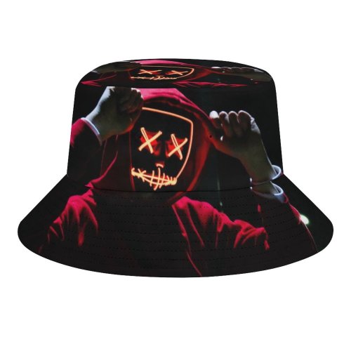 yanfind Adult Fisherman's Hat Sebastiaan Stam Black Dark LED Dope Night Anonymous Hoodie Dark Fishing Fisherman Cap Travel Beach Sun protection