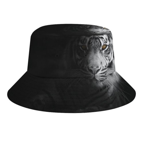 yanfind Adult Fisherman's Hat Randy Rodriguez Black Dark Tiger Bengal Tiger Fishing Fisherman Cap Travel Beach Sun protection