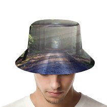 yanfind Adult Fisherman's Hat Forest Path Trees Outdoor Woods Sunlight Fishing Fisherman Cap Travel Beach Sun protection