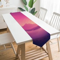 Yanfind Table Runner Coyle Lakeside Sky Sunset Minimal Art Gradient Landscape Scenic Panorama Everyday Dining Wedding Party Holiday Home Decor