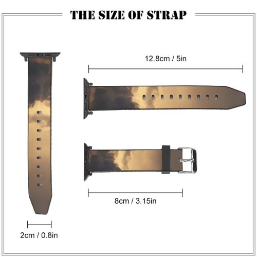 yanfind Watch Strap for Apple Watch Sky Cumulus Warm Sunset Free Dusk Cloudy Storm Outdoors Wallpapers Wind Compatible with iWatch Series 5 4 3 2 1