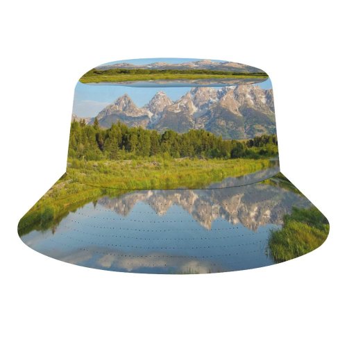 yanfind Adult Fisherman's Hat Robert Bynum Teton Range Rocky Mountains Wyoming USA Mirror Lake Reflection Beaver Fishing Fisherman Cap Travel Beach Sun protection