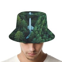 yanfind Adult Fisherman's Hat Airplane Trees Aerial Forest Alpine Trees Fishing Fisherman Cap Travel Beach Sun protection