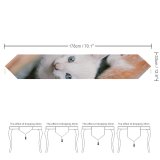 Yanfind Table Runner Funny Curiosity Sit Little Young Eye Pet Whisker Downy Fur Portrait Everyday Dining Wedding Party Holiday Home Decor
