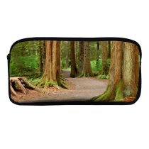 yanfind Pencil Case YHO Bigtree Woods Redwood Tree Forest Trail Old Growth Landscape Natural Alaska Trunk Zipper Pens Pouch Bag for Student Office School