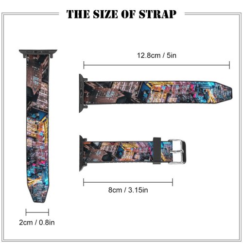 yanfind Watch Strap for Apple Watch Benjamin Suter Chicago Skyscrapers Cityscape Night City Lights Aerial Willis  Illinois Compatible with iWatch Series 5 4 3 2 1