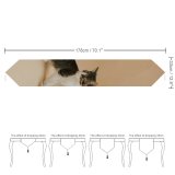 Yanfind Table Runner Young Grey Pet Side Kitten Portrait Curiosity Cute Little Sit Cat Eye Everyday Dining Wedding Party Holiday Home Decor