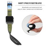 yanfind Watch Strap for Apple Watch Rural Building Countryside Road Zaporiz'ka Farm Pictures Grassland Cloud Outdoors Cumulus Compatible with iWatch Series 5 4 3 2 1