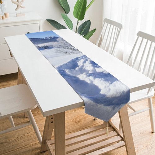 Yanfind Table Runner Winter Winter Natural Atmospheric Sun Landscape Mountain Sky Snow Landforms Switzerland Mountainous Everyday Dining Wedding Party Holiday Home Decor