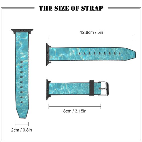 yanfind Watch Strap for Apple Watch Texture Aqua Turquoise Azure  Pool Compatible with iWatch Series 5 4 3 2 1