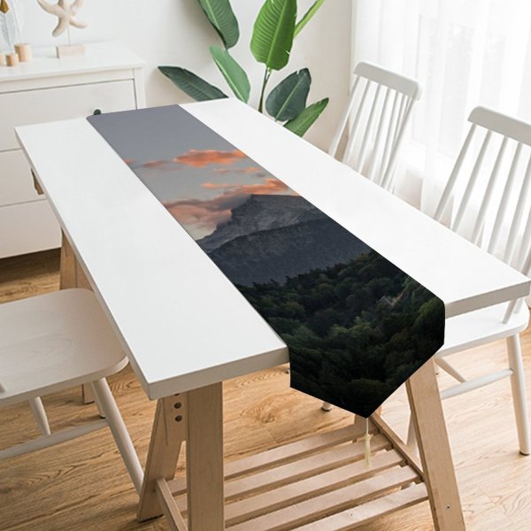 Yanfind Table Runner Landscape Peak Sunrise Abies Plant Pictures Cloud Outdoors Fish Tree Sunset Everyday Dining Wedding Party Holiday Home Decor