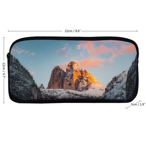 yanfind Pencil Case YHO Daniel Seßler Tre Cime Di Lavaredo Italy  Range Rock Formations Snow Zipper Pens Pouch Bag for Student Office School