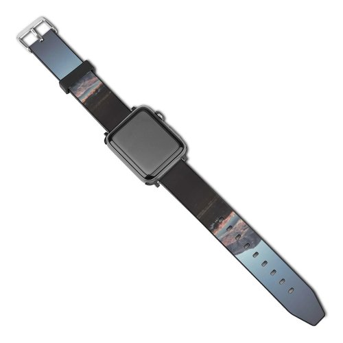 yanfind Watch Strap for Apple Watch Landscape Peak Building Abies Countryside Housing Plant Wilderness Valley Wallpapers Pictures Compatible with iWatch Series 5 4 3 2 1