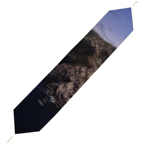 Yanfind Table Runner MacOS Catalina Mountains Island Daytime Everyday Dining Wedding Party Holiday Home Decor
