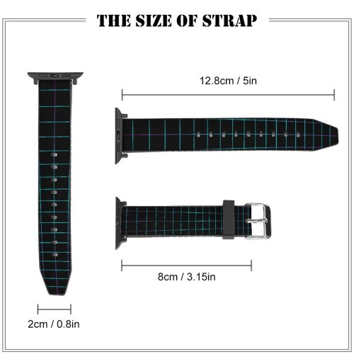 yanfind Watch Strap for Apple Watch Abstract Dark Grid Neon Squares Compatible with iWatch Series 5 4 3 2 1