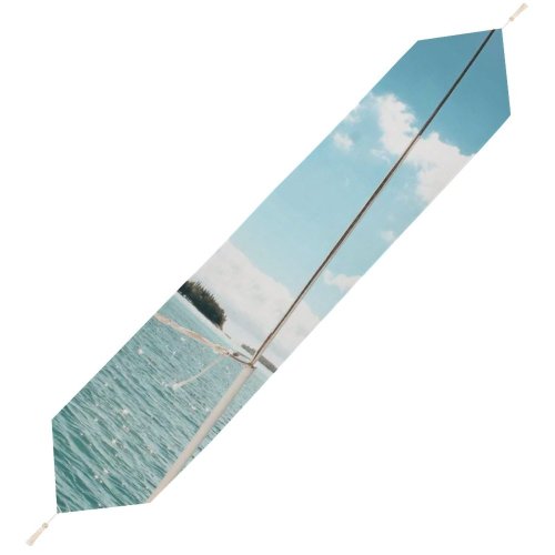 Yanfind Table Runner Boats Clouds Landscape Daylight Waves Sail Watercrafts Boat Sailboats Transportation Outdoors Wind Everyday Dining Wedding Party Holiday Home Decor