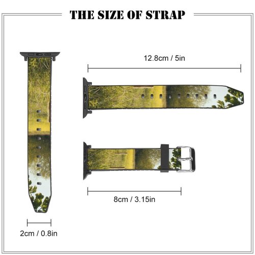 yanfind Watch Strap for Apple Watch United Rural Countryside Plant Fields Oxford Pasture Farm Pictures Grassland Outdoors Compatible with iWatch Series 5 4 3 2 1