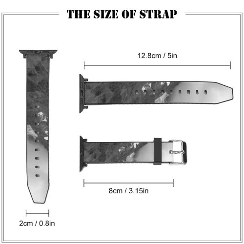 yanfind Watch Strap for Apple Watch Landscape Peak Domain Slope Pictures Outdoors Austria Grey Snow Bw Compatible with iWatch Series 5 4 3 2 1