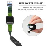 yanfind Watch Strap for Apple Watch Countryside Plant Creative Rice Farm Pictures Grassland Outdoors Farmer Grey Village Compatible with iWatch Series 5 4 3 2 1