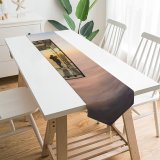 Yanfind Table Runner Backlit Skyscape Chicago Fog Skyscraper Clouds Sunset Window Daylight Evening Travel Balcony Everyday Dining Wedding Party Holiday Home Decor