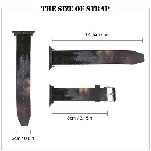 yanfind Watch Strap for Apple Watch Abies Silhouette Dolomites Tree Sky Wood  Pine Plant Fir Spruce Compatible with iWatch Series 5 4 3 2 1