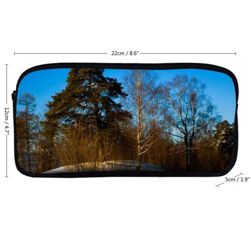 yanfind Pencil Case YHO Landscape Sky Trees Tree Winter Natural Freezing Snow Daytime Wilderness Snow Zipper Pens Pouch Bag for Student Office School