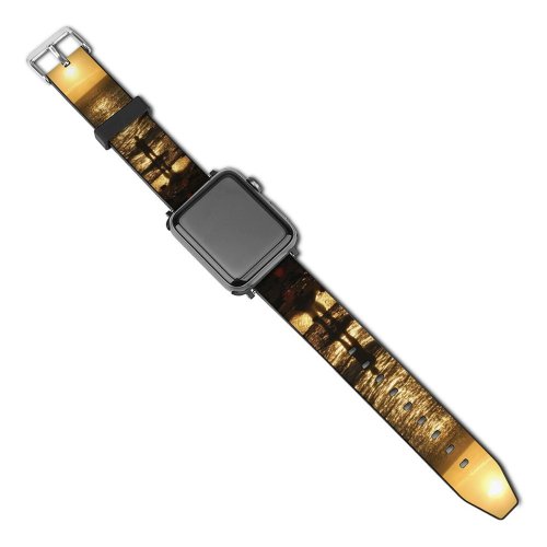 yanfind Watch Strap for Apple Watch Sunset Sea Ocean Dreaming Thinking Horizon Sky Reflection Wave Compatible with iWatch Series 5 4 3 2 1