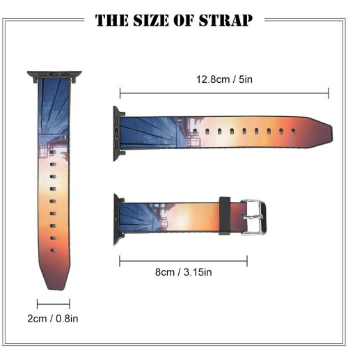 yanfind Watch Strap for Apple Watch Anek Suwannaphoom Wooden Pier Hot  Balloons Sunrise Daylight Foggy Colorful Compatible with iWatch Series 5 4 3 2 1