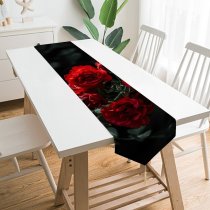 Yanfind Table Runner Blur Focus Beautiful Plant Delicate Flowers Depth Roses Field Growth Blooming Leaves Everyday Dining Wedding Party Holiday Home Decor