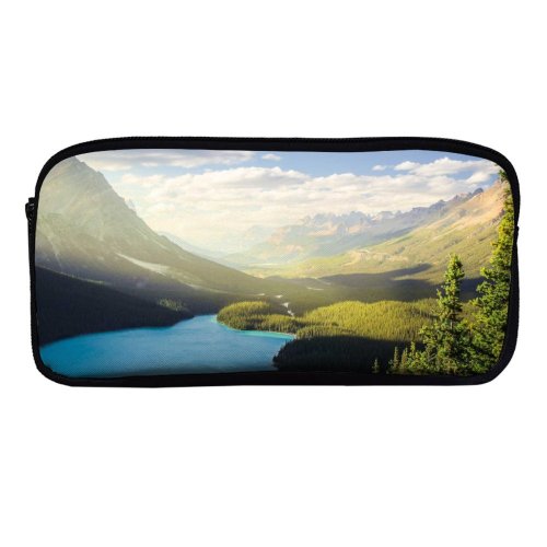 yanfind Pencil Case YHO Robin Christ Banff National Park Peyto Lake Canadian Rockies Mountains Forest Daylight Zipper Pens Pouch Bag for Student Office School