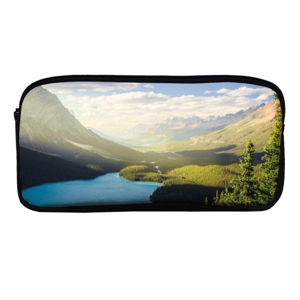 yanfind Pencil Case YHO Robin Christ Banff National Park Peyto Lake Canadian Rockies Mountains Forest Daylight Zipper Pens Pouch Bag for Student Office School