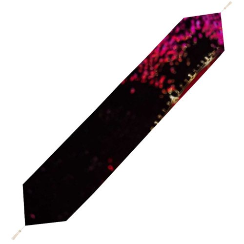 Yanfind Table Runner Blur Focus Dark Time Design Illuminated Lights Evening Technology Electricity Colorful Display Everyday Dining Wedding Party Holiday Home Decor